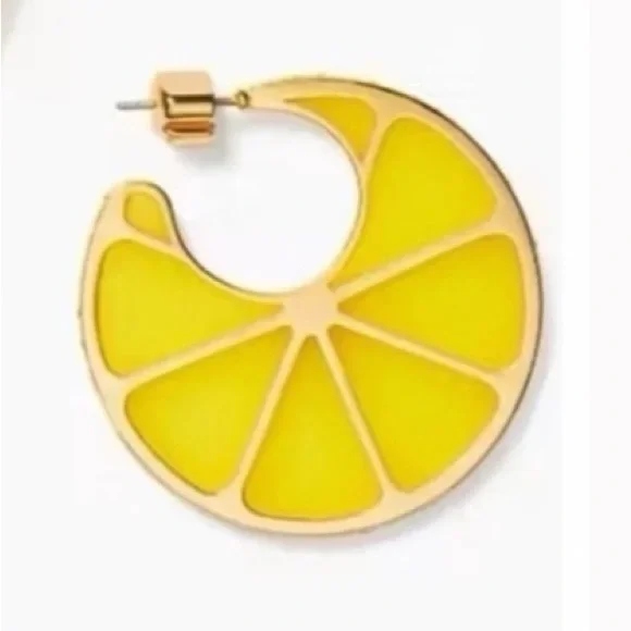 Kate Spade Tutti  Fruity  lemon slice hoop earrings - Picture 3 of 4